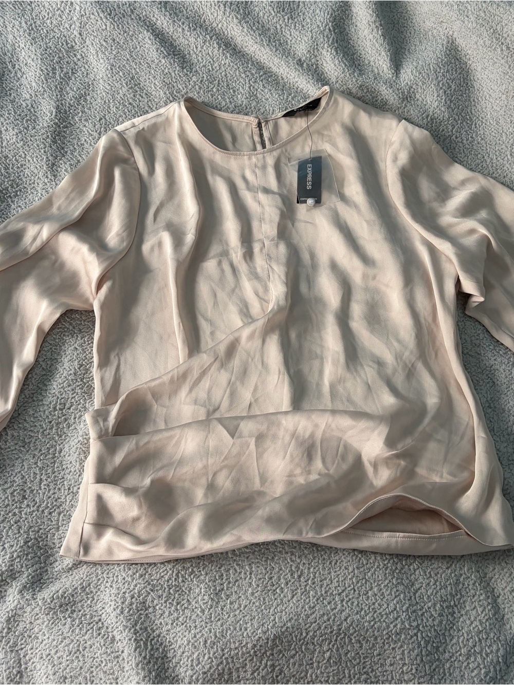 Express Pale Blush Long Sleeve Blouse